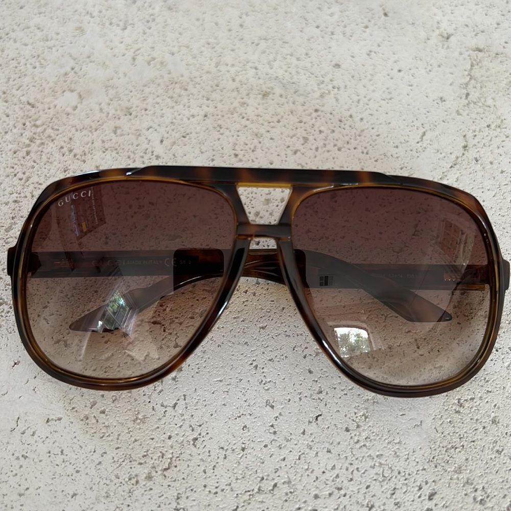 Gucci Oversize Unisex Brown Sunglasses
